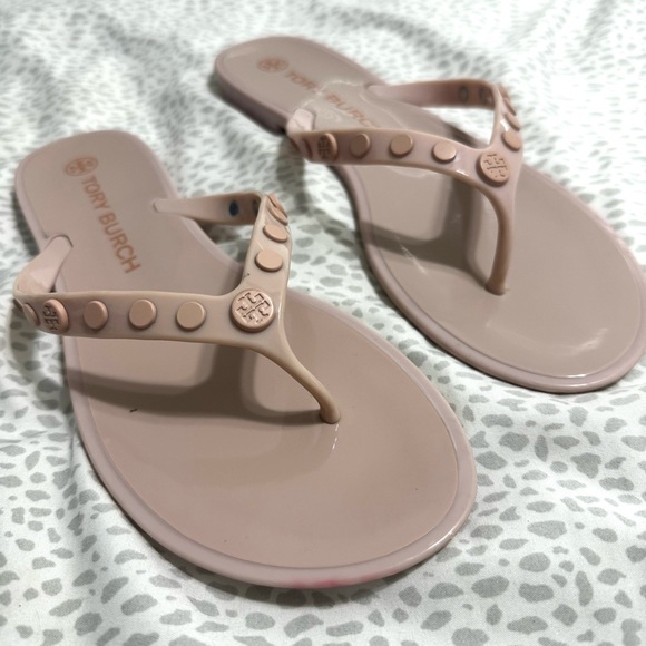 Tory Burch Studded Jelly Thong Sedona Rose Pink Sandals Slides Size 9 - Picture 6 of 8